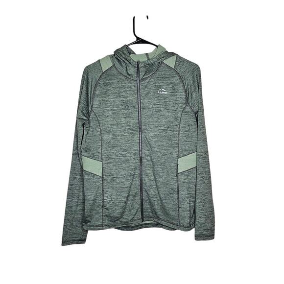 LL Bean kids green athletic full zip hooded sweater size xl - Picture 1 of 8